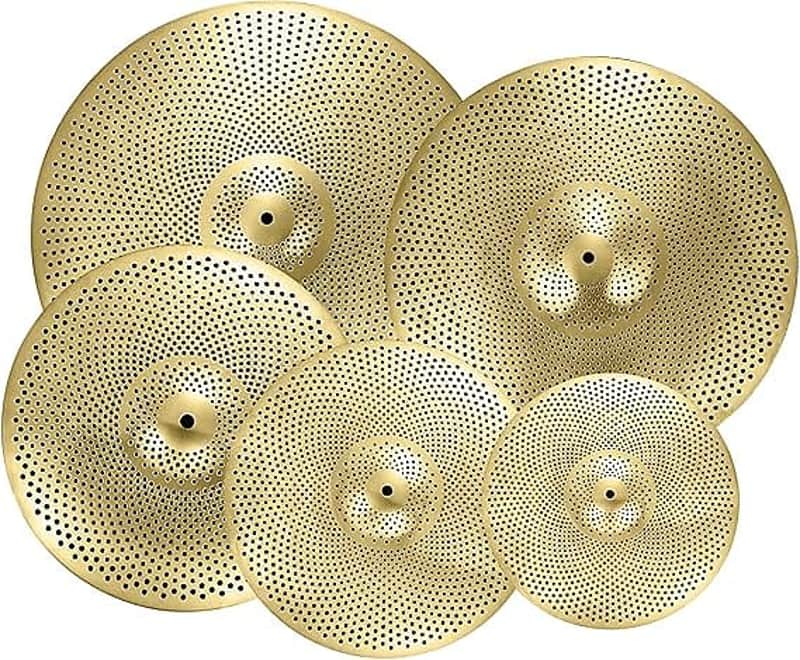Cymbal Pack Golden Low Volume Cymbal Pack 14"/16"/18"/20" 5Pcs Drummer Practice Cymbal image 1
