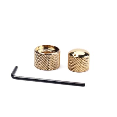 Bass Guitar 2X Dual Concentric Metal Dome Knob Gold with Dual Position Markers image 2