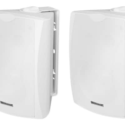 2) Rockville WET-6W 70V 6.5" IPX55 White Commercial Indoor/Outdoor Wall Speakers image 1