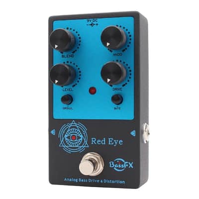 Fanmuzk Red Eye Analog Bass Drive Distortion Effect Pedal with Blend Control image 3
