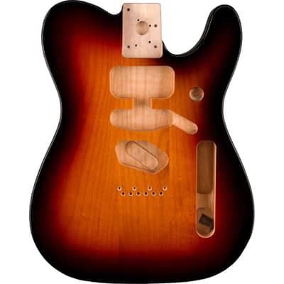 Genuine Fender Deluxe Series Telecaster SSH Alder Body Modern Bridge Mount, 3-Color Sunburst image 1