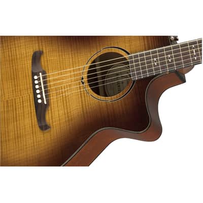 Fender FA-345CE Auditorium Cutaway Acoustic Guitar, with 2-Year Warranty, 3-Color Tea Burst image 4