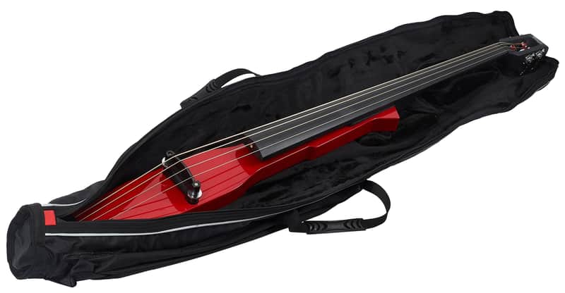 STAGG Transparent Red Electric Double Bass With Gigbag Plus 1/4" Output EUB Electric Upright Bass image 1