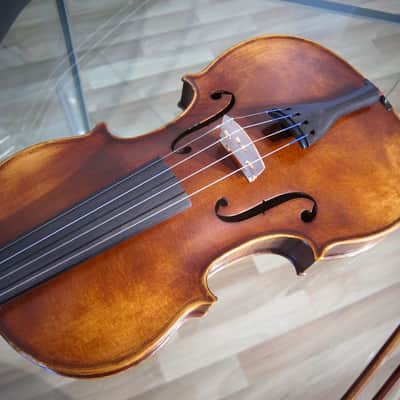 West German 4/4 Stradivarius Model Violin 1950s-1960s - Brown Varnish image 2