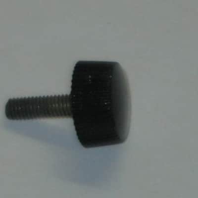 ONE used genuine Boss thumb screw (black hard plastic head) 1990s -2010s - HEAD: Black hard plastic- Top Side has light surface cloudiness, outer sides are ribbed - have some tiny nicks /  threaded shaft is silver color metal (but has discoloration) image 20