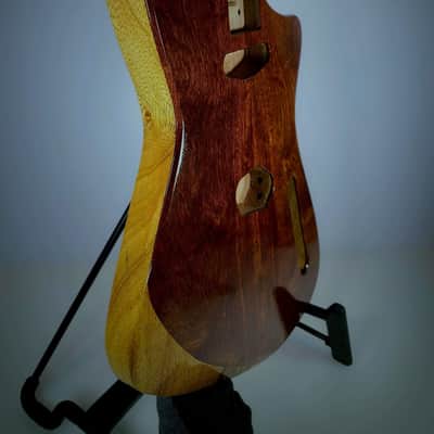 Chechen on Black Limba Meteora Style Replacement Guitar Body - Tele Routing image 5