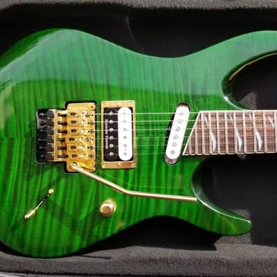2000-2002 Hamer Californian Deluxe MIK Boomers  Green Flame 27 Frets Floyd Rose image 3