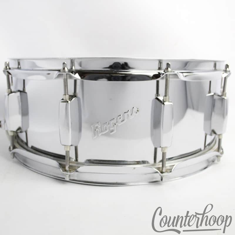 *Rogers Script 14x5" Snare Drum Chrome Steel 10-Lug Brook Mays Era Vintage 90s* image 1