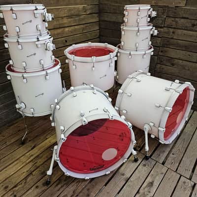 Drum Kit Double Kick Kirchoff Schlagwerk, Frosted White Acrylic USED! RKSCH290526 image 3