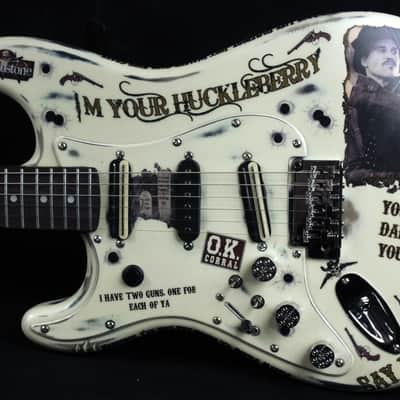 Custom Painted and Upgraded Fender Squier Standard (LH) Strat - Aged and Relic'ed With Graphics image 5
