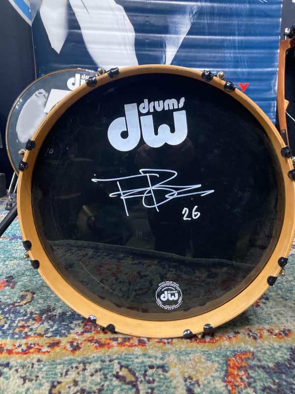 Terry Bozzio's DW - 16x14" Collector's Series Bass Drum 1998- Satin Ebony. Autographed! image 1