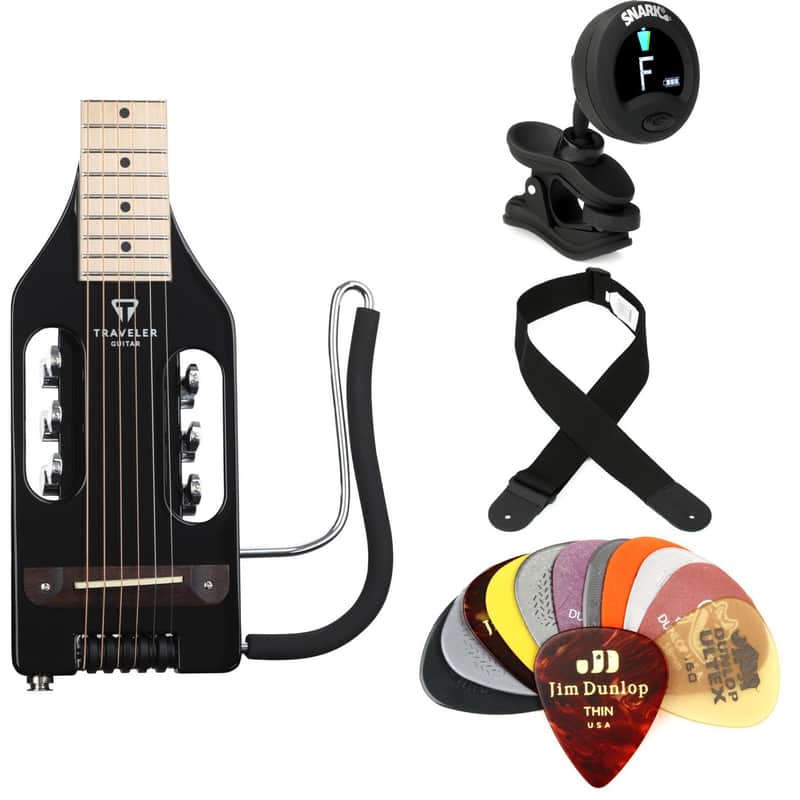 Traveler Guitar Ultra-Light Acoustic Standard Essentials Bundle - Gloss Black image 1