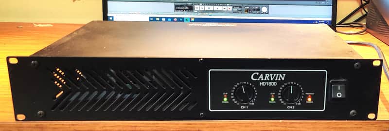 Carvin HD1800 Power Amp 2015 with 4x50' trs 1/4" cables image 1