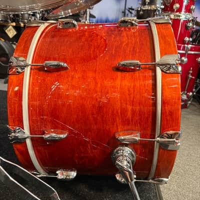 ~NEW!~ Gretsch USA Custom 4-Piece 10/12/16/22 Drum Kit Set in Burnt Orange Gloss Lacquer with Square Badges image 9