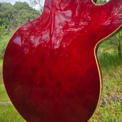 Epiphone Riviera Custom P93 Wine Red, Tone Pros roller Bridge brand new, Kluson Vintage locking tuners brand new! Beautiful custom gig bag brand new. image 6