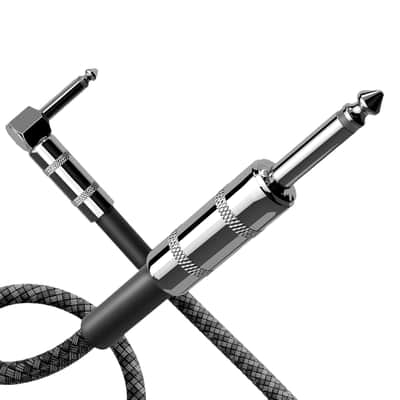 1/4 Inch Cable TS Guitar Cable 10 ft 1-Pack, Instrument Cable Guitar AMP Cord Straight to Right Angle 6.35mm Male to Male Stereo Audio Cable for Electric Guitar, Bass, Amplifier, etc image 6