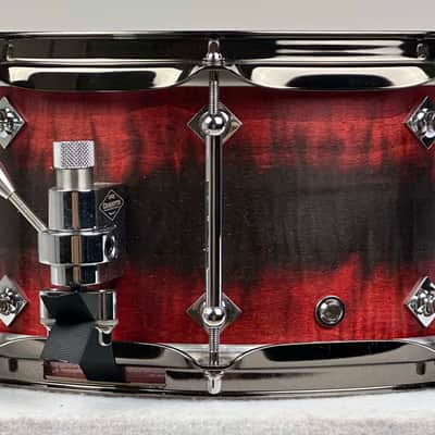 Craviotto 6.5x14" Private Reserve Solid Curly Maple Snare Drum - 2023 Red/Black Satin Duco Fade image 3