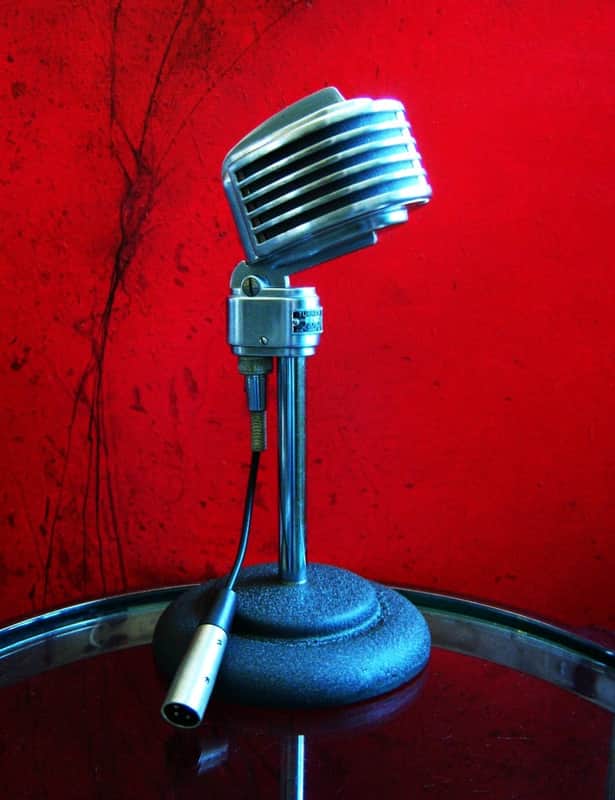 Vintage RARE 1940's Turner 34X modified dynamic microphone Satin Chrome with cable & Atlas DS-5 stand 77A 101C image 1