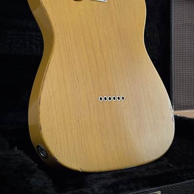 Whitfill T Custom Shop Boutique Relic Telecaster Lightweight Swamp Ash Blackguard, 3,06kg, 10" Radius uvm. 2021 - Aged Butterscotch Relic image 21