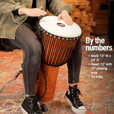 Meinl Percussion ADJ2-L+BAG African Style Rope Tuned 12-Inch Wood Djembe with Bag, Brown (VIDEO) image 6