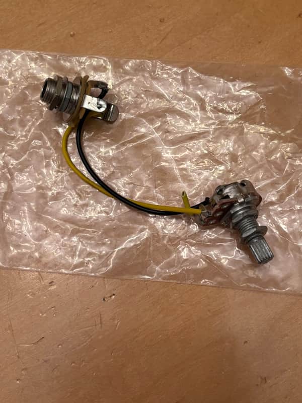 Unbranded Input Jack + Volume Knob Combo for Fender Style Bass Guitar image 1