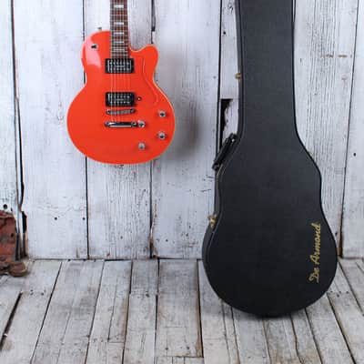 DeArmond M66 Solid Body Electric Guitar Fiesta Red with Hardshell Case image 2