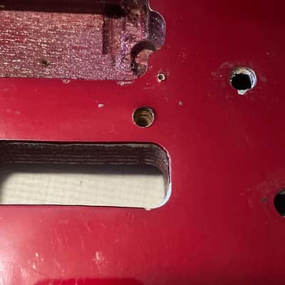 1985 Korean Kramer Striker 200st Candy Red Stratocaster Plywood Guitar Body Floyd Tremolo image 7