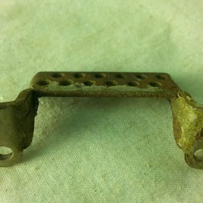 *Leedy Snare Drum Butt Plate Nickel 1 3/8"Vintage 10-20s Wilson Bros Wire Holes* image 2