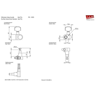 Schaller Original M6 6 IN-LINE 2-Pin Mount Locking Tuners for Fender Strat/Tele image 2