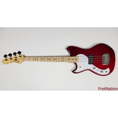 G&L Tribute Fallout Bass Candy Apple Red Lefty 4-String Short Scale Bass Left Handed 8.92 Pounds image 2