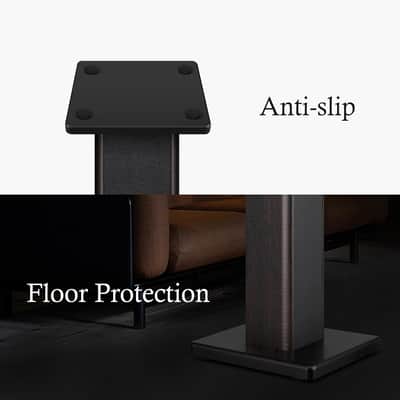 Universal Studio Monitor Speaker Stands – 22.64" Black MDF Floor Stands for Bookshelf & Satellite Speakers image 4