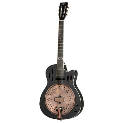 Ortega AMERICANA SERIES RESONATOR GUITAR MAHOGANY DISTRESSED SATIN BLACK image 4