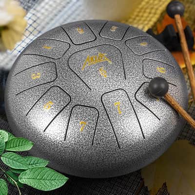 10-Inch Steel Tongue Drum – 11-Note C Key Tank Drum, Percussion Instrument with Mallets & Carry Bag image 7