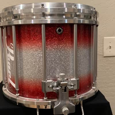 ~WOW!~ Pearl Championship CarbonCore 12x14" Marching Snare Drum in Red and White Sparkle Burst (Rm4) image 4