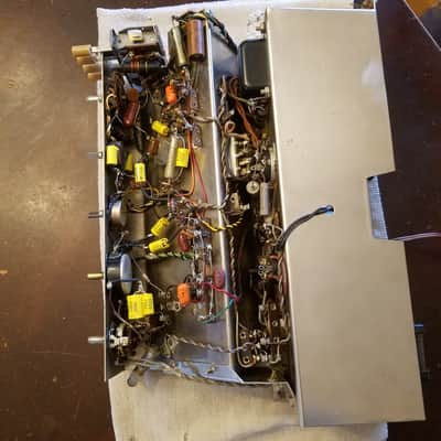 Sherwood Original S1000 Integrated hifi 6L6 mono tube amp Rare 1950s - cream gold speckled black image 9