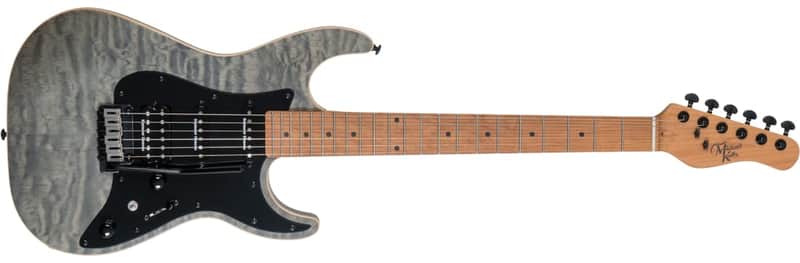 Michael Kelly Mod Shop 67 Duncan, Black Wash Quilt Maple Top, Swamp Ash Body, Roasted Maple Neck image 1