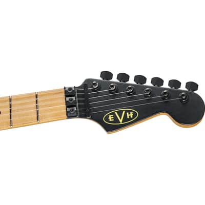 EVH Limited Edition Striped Series Frankenstein Frankie Electric Guitar - Aged Black with Yellow Stripes image 4