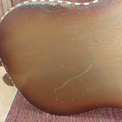 1950s Del Vecchio acoustic resonator guitar (red/gold sunburst) image 13