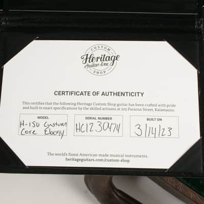Heritage Custom Shop Core Collection H-150 Ebony image 10