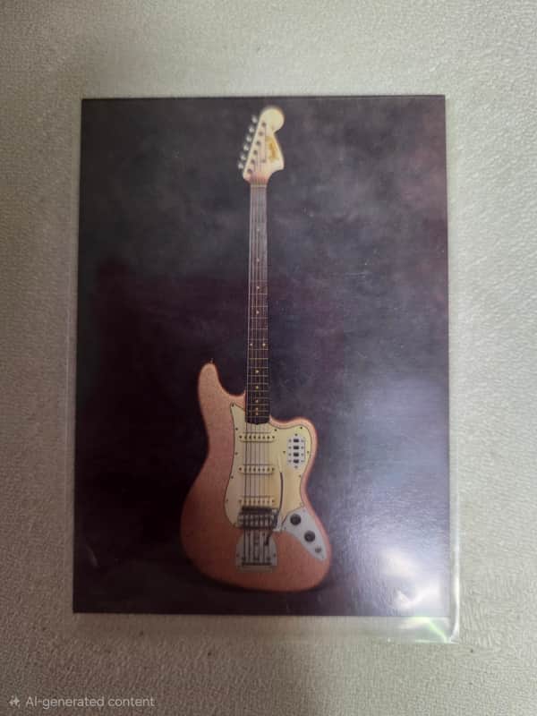 1963 Fender Bass VI American Guitar Card Champagne Pink Metal Flake Case Candy image 1