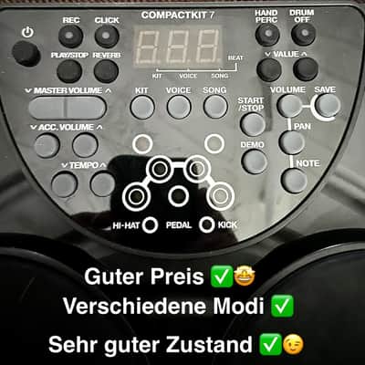 Alesis CompactKit 7 7-Pad Portable Tabletop Drum Kit 2010s - Black image 2