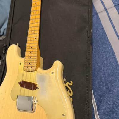 1956 Fender Mandocaster 100% original very early example 9/56 pencil date neck and body plays and sounds great - desert sand image 1