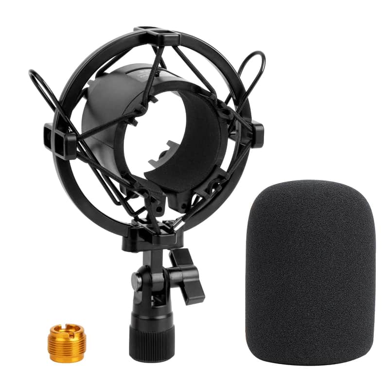 At2020 Shock Mount With At2020 Pop Filter, Microphone Shock Mount Compatible For Audio Technica At2020 At2035 Atr2500 Microphone By image 1