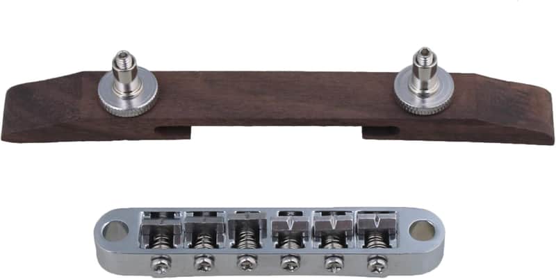 15mm Width 137mm Length Rosewood Archtop Acoustic Guitar Tunomatic Bridge with Saddles image 1