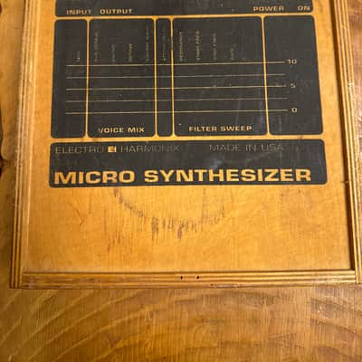 Electro-Harmonix Micro Synthesizer Reissue 1990s - Black. Wooden Box image 8