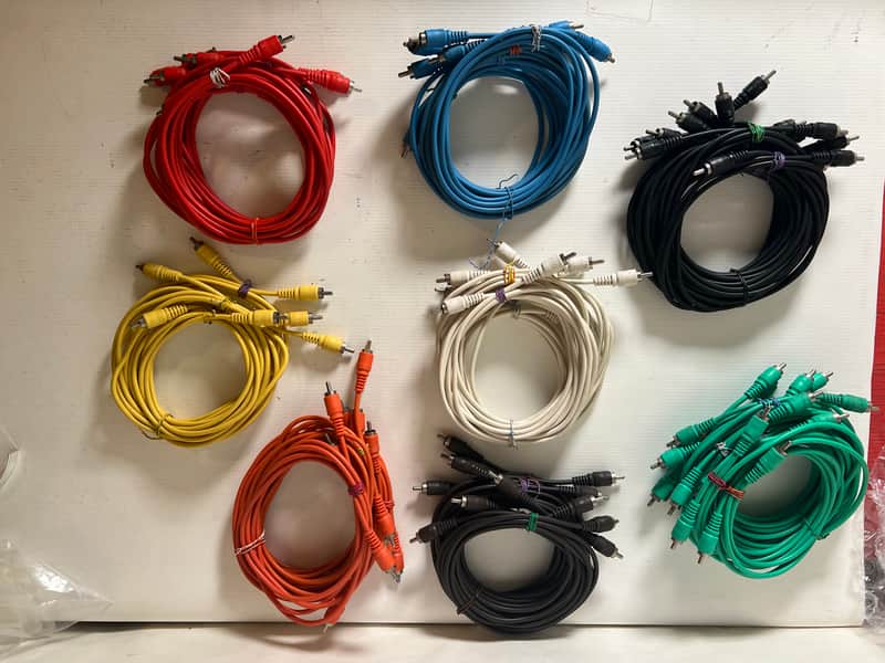 Lot of 47 Vintage Tascam Color coded RCA cables 5’ image 1