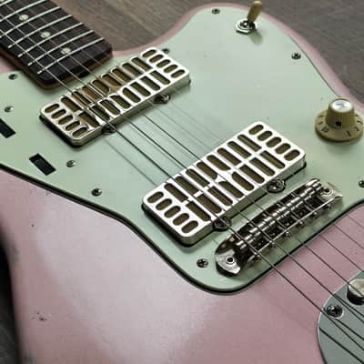 MyDream Partcaster Custom Built - Shell Pink over Sunburst Mojo JM Dual Foil image 7
