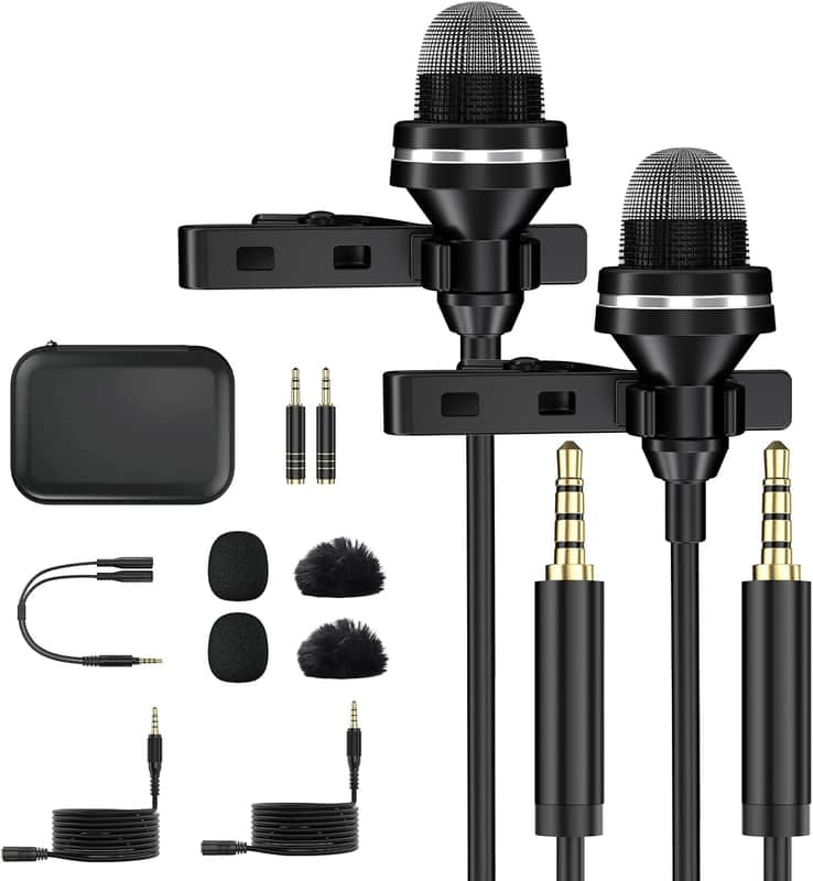 Lavalier Microphone for iPhone/iPad, Lapel Microphones for Video Recording with Long Cord External Omni Mics Portable Plug&Play for YouTube Live Streaming Vlogging 9.84ft image 1
