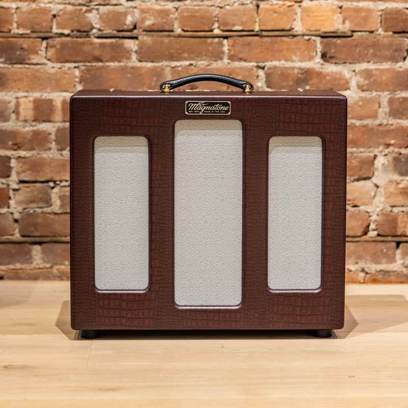 Magnatone Varsity Reverb 15W 1x12 Combo - Burgundy Crocodile Bild 1
