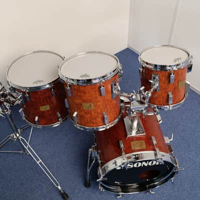 Sonor Signature Horst Link 18" - 10" - 12" - 14" Heavy Shells Bubinga drumkit from 1980's image 20